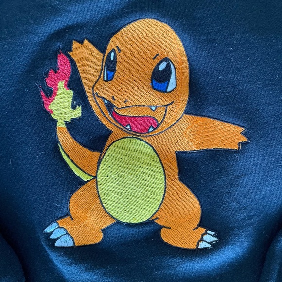 Handmade Pokémon charmander embroidered sweater - Picture 3 of 7